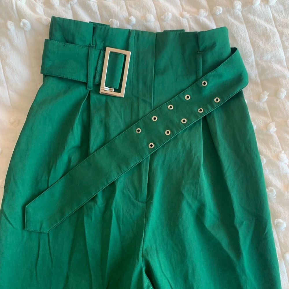 H&M High-Waisted Green Trousers